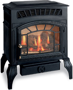 Burley Ambience Flueless LPG Fire in Black Stove - 116642