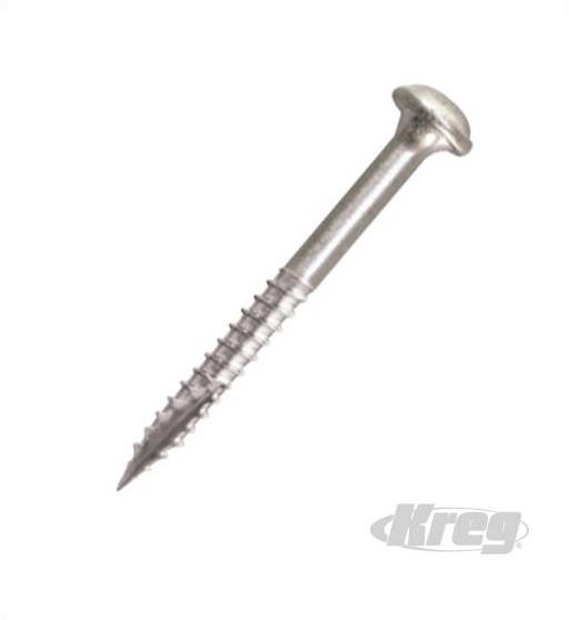 Kreg Pocket Screws Washer Head Coarse Zinc No 8 x 1 1/2" 1000pk - 987414
