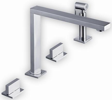 The 1810 Company NOVANTA 4 HOLE DESIGN BRUSHED STEEL TAP - NOV/02/BS