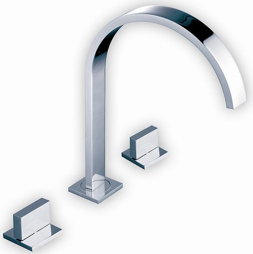 The 1810 Company TREFORO 3 HOLE CURVED SPOUT CHROME TAP - TRE/01/CH