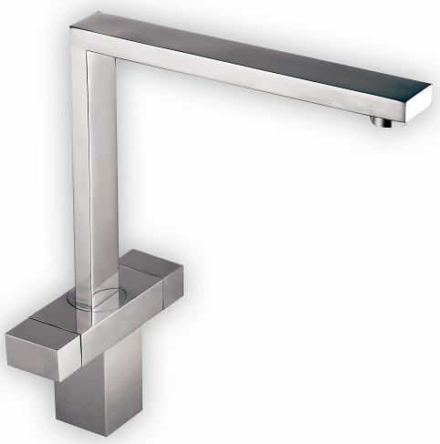 The 1810 Company VESARE SQUARE DESIGN BRUSHED STEEL TAP - VER/02/BS