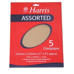 Harris Assorted Glasspaper 5 Sheet Packs - 330