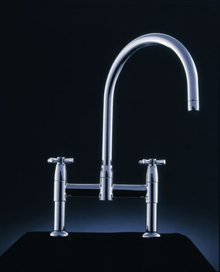 IO 2-3 Hole Sink Mixer With Crosshead Handles Nickel C14316