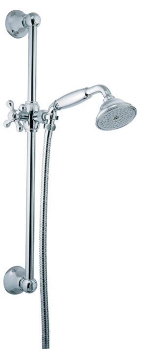 Traditional Straight Slider/Single Function Head Shower Kit