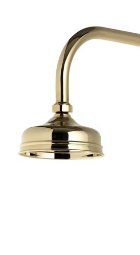 Aquatique Thermo concealed fixed 5" drencher head - in Gold