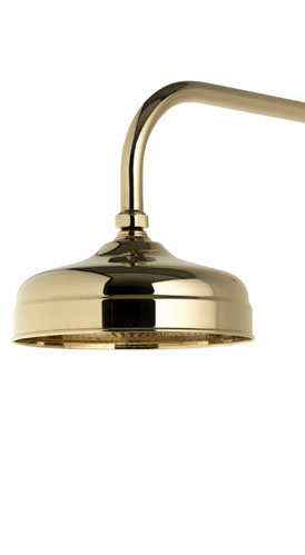Aquatique Thermo concealed fixed 8" drencher head in Gold