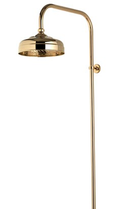 Aquatique Thermo exposed fixed 8" drencher head - in Gold