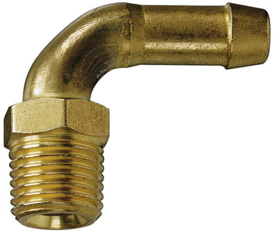 3/8" Mi BSPT x 8mm Brass Hose Tail Elbow - 600-1708