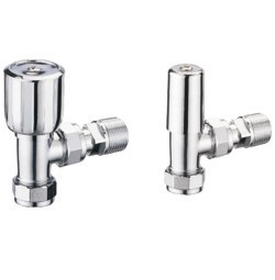 Pegler Decorative 15mm x 1/2 Angle Towel Rail Valve Pack