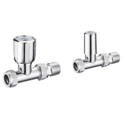 Pegler Decorative 15mm x 1/2 Straight Towel Rail Valve Pack