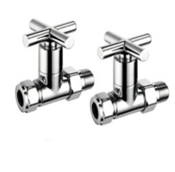 Pegler 15mm x 1/2 Straight Decorative Radiator Valve Pack