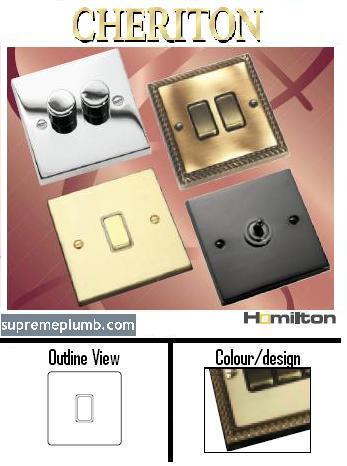 Georgian Polished Brass 1 gang 2 Way 10AX - 90R21PB/BL