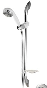 Aqualisa Turbostream Adjustable H Shower kit in White Chrome