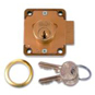UNION 4106 Cylinder Straight Cupboard Lock - 50mm Polished Lacquered Brass KD Bagged - 4106 