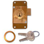UNION 4143 Cylinder Straight Cupboard Lock - 75mm Polished Lacquered Brass KD Bagged - 4143 