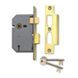 UNION 2277 3 Lever Sashlock - 50mm Polished Lacquered Brass KD Boxed - 2277 