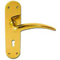 ASEC Charleville Plate Mounted Lever Furniture - Polished Brass Bathroom Visi - CHARLEVILLE 