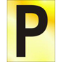 ASEC 75mm Brass Letters & Numerals - P - BR02PP 