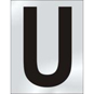 ASEC 75mm Chrome Letters & Numerals - U - BR02UCP 