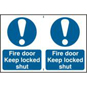 ASEC "Fire Door Keep Locked Shut" 200mm X 300mm PVC Self Adhesive Sign - 2 Per Sheet - 152 