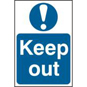 ASEC "Keep Out" 200mm X 300mm PVC Self Adhesive Sign - 1 Per Sheet - 255 