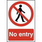 ASEC "No Entry" 200mm X 300mm PVC Self Adhesive Sign - 1 Per Sheet - 600 