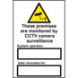 ASEC "These Premises Are Monitored By CCTV Surveillance" 200mm X 300mm PVC Self Adhesive S - 1313 