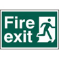 ASEC "Fire Exit" 200mm X 300mm PVC Self Adhesive Sign - Front - 1507 