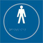 ASEC "Gents" 150mm X 150mm Taktyle (Braille) Self Adhesive Sign - 1 Per Sheet - TK2004WHBL 