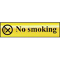 ASEC "No Smoking" 200mm X 50mm Gold Self Adhesive Sign - 1 Per Sheet - 6000 