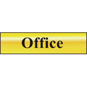 ASEC "Office" 200mm X 50mm Gold Self Adhesive Sign - 1 Per Sheet - 6010 