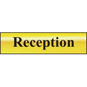 ASEC "Reception" 200mm X 50mm Gold Self Adhesive Sign - 1 Per Sheet - 6008 