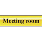 ASEC "Meeting Room" 200mm X 50mm Gold Self Adhesive Sign - 1 Per Sheet - 6055 