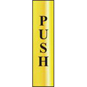 ASEC "Push" 200mm X 50mm Gold Self Adhesive Sign - 1 Per Sheet - 6032 