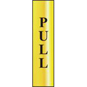 ASEC "Pull" 200mm X 50mm Gold Self Adhesive Sign - 1 Per Sheet - 6034 