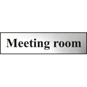 ASEC "Meeting Room" 200mm X 50mm Chrome Self Adhesive Sign - 1 Per Sheet - 6055C 