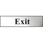 ASEC "Exit" 200mm X 50mm Chrome Self Adhesive Sign - 1 Per Sheet - 6025C 