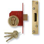 UNION 212441E Euro Deadlock - 75mm Polished Lacquered Brass KD Boxed - 212441 