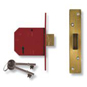 UNION 2134 5 Lever Deadlock - 64mm Polished Brass KD Boxed - 2134 