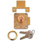 YALE 076S Cylinder Straight Cupboard Springlock - 22mm Polished Brass KD Right Hand Bagged - L903 