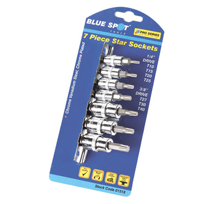 7PCE 1/4  INCH TORX SOCKETS - 01518