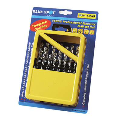 15PCE TUNGSTEN MASONRY DRILLS - 20125