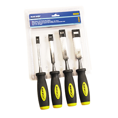 4 PIECE CHISEL SET DOUBLE COLOUR HANDLE - 28004