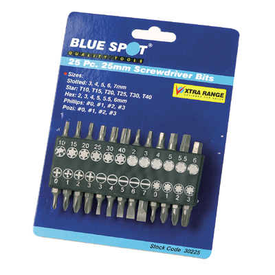 25PCE 25MM SCREWDRIVER BITS - 30225