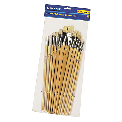 12PCS FLAT PAINT BRUSH SET - 36205