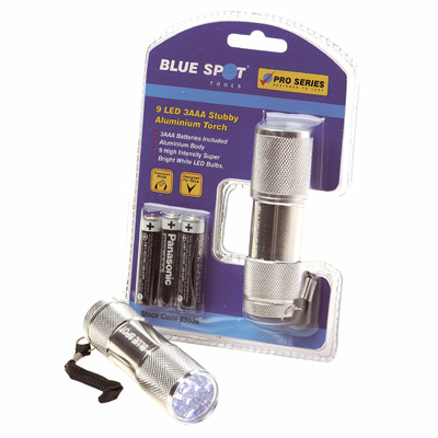 9 LED STUBBY ALUMINIUM TORCH - 65036