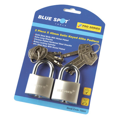 2PCE 400MM KEYED ALIKE PADLOCK - 70955