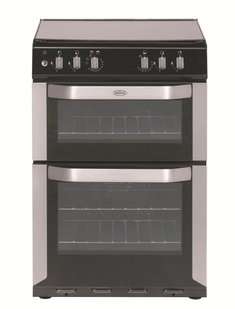 Belling 50cm Double Cavity FFD Gas Oven With Separate Grill White