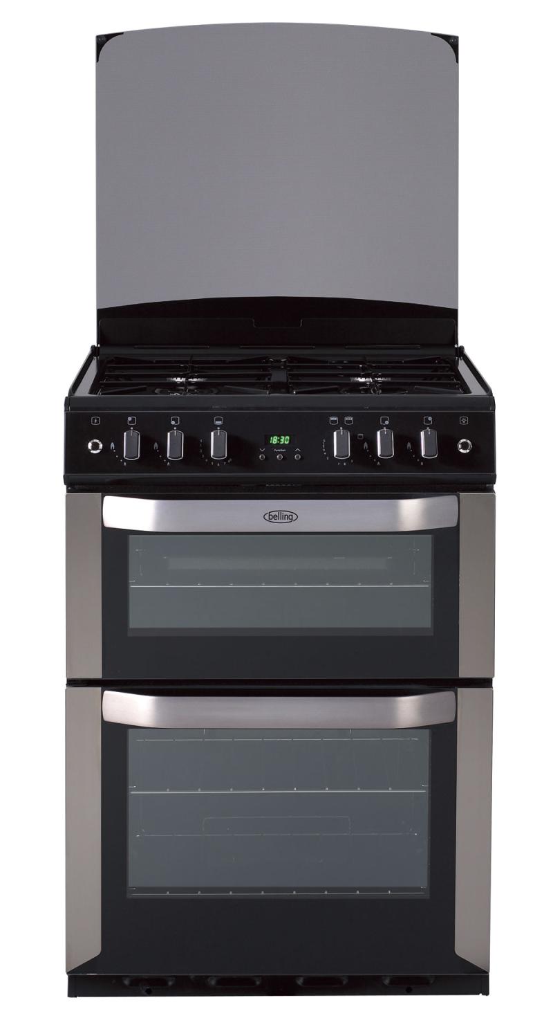 Belling 50cm Double Cavity FFD Gas Oven With Separate Grill White