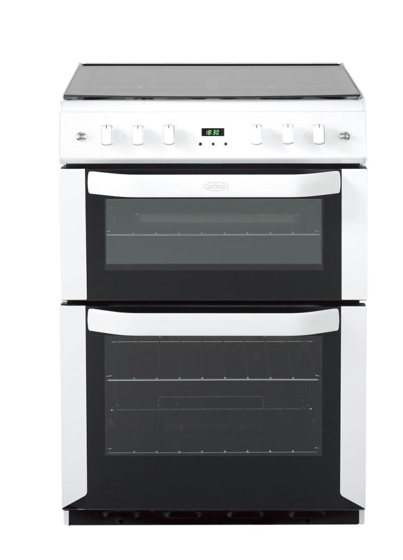 Belling 50cm Double Cavity FFD Gas Oven With Separate Grill White